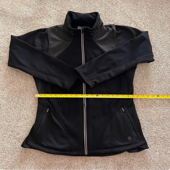 Athleta Black Zip Up Jacket with Hidden Hood - Picture 9 of 10